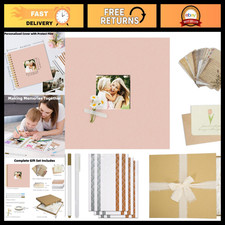 8x8 Inch Scrapbook Album Gift Set - 40 White Pages, Pink - Perfect for Memories picture