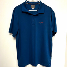 Greg Norman Play Dry Men’s L Blue Polo Shirt Short Sleeve Moisture Wicking Golf picture