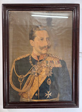 Vintage Kaiser Wilhelm II German Emperor Military Portrait Print Wood Frame picture