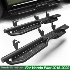 2x For 2016-2022 Honda Pilot Crew Cab Black Running Boards Side Steps Nerf Bars picture