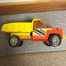 Vintage 1970 Tonka Construction Dump Truck Orange Yellow Pressed Steel GVW 30000 picture