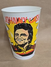RARE 1970'S JOHNNY CASH 7-11 16oz SLURPEE BEVERAGE ROCK STAR CUP picture