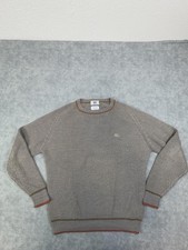 Vintage Izod Lacoste Sweater Mens Large Gray Crewneck Heavy Knit Croc Logo 80s picture