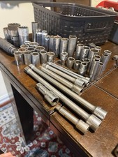 Vintage Craftsman V Series Socket Extension Lot 1/2 3/8 1/4 Drive USA 109 Pc  picture
