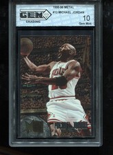 Michael Jordan 1995-96 Metal #13 Basketball Card HOF Chicago Bulls GEM MINT 10 picture