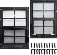 2 Pack Shed Windows with Black Frame,12 x 18 Flush Mount Small Window picture