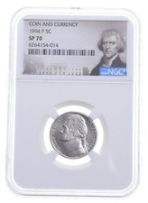 1994-P Jefferson Nickel Specimen Rare SP70 NGC Matte Finish picture