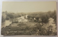 1915 Rppc Lowell Wisconsin Scene from Bridge mill factory postmarked photo ￼ picture