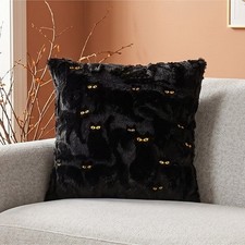 Costco Halloween Embroidered Faux Fur Pillow 20