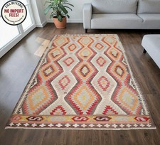 Vintage Turkish Rug Kilim Hand Woven Living Room Rug Home Decor - 5′8″ × 9′6″ picture