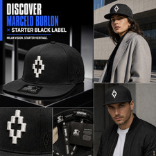 New MARCELO BURLON X Starter Black Label Cruz Baseball Cap Hat O/S MSRP $120 picture