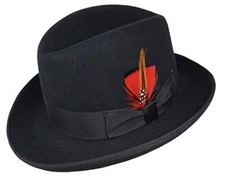 Homburg Style Godfather Men's Hats 100% Wool Felt DIFFERENT TOUCH picture