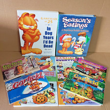 10 Garfield Book LOT Vtg Jim Davis Comic HC/PB Odie-Holidays-TV Specials-At 25 picture