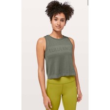 Lululemon Breeze by muscle crop tank grey sage picture