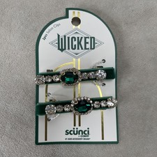 Wicked Magical Emerald City Rhinestone Salon Clips 2PCS Velvet Limited Edition picture