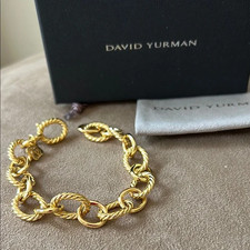 David Yurman 18k Gold Bracelet Oval Cable Polished Link Style picture