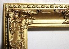 ANTIQUE FITS 6 X 14 FRENCH BAROQUE PICTURE FRAME ORNATE WOOD GOLD GILT FINE ART picture