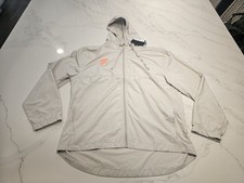 Hurley Exist Full Zip Performance Hooded Windbreaker Jacket Khaki Mens Large picture