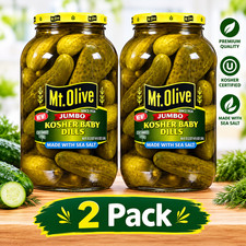 (2 pack) Mt. Olive Kosher Baby Dill Jumbo Pickles - 66 fl oz picture