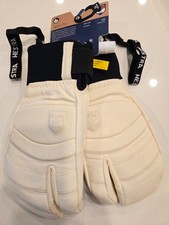 New Hestra Fall Line 3-Finger Gloves Size 9 10 11 Almond White Alpine Pro Mitten picture