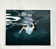 Hand-painted underwater acrylic painting picture