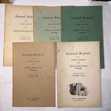 California Fruit Growers Exchange Annual Report Lot (5) Pb Book Aubrey Wardman picture