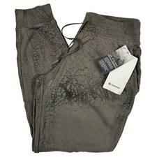Lululemon Warm Down Jogger Thread Dye Grey Crackle Print Pants Size 10 LW5DN5S picture