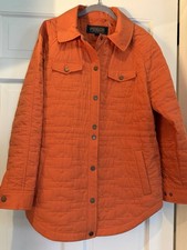 Pendleton Women NWOT Desert Rose Quilted Shacket Jacket Coral Orange Medium M picture