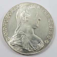 1780 AUSTRIA MARIA THERESA SILVER THALER RESTRIKE UNCIRCULATED picture