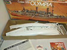 Vtg 1974 REVELL CRUISER USS OLYMPIA Flagship MODEL Kit  OPEN BOX (Made In USA) picture