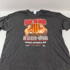 Vintage 2002 BAD BLOOD Oscar De LA Hoya vs Vargas Match Promo T-Shirt Size 2XL picture