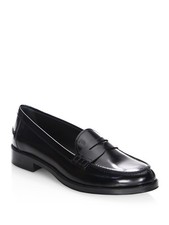 Tod's Gomma Basso 59C Leather Rubber Sole Mocassino Loafer Women's EU 41 Black picture
