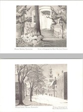 2~Postcards MA Nantucket FLOWER MARKET~ORANGE STREET Art By Ruth Haviland Sutton picture