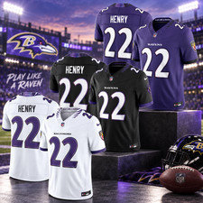 HOT# Derrick Henry #22 Football Fan Jersey White Black Purple Stitched Style Men picture