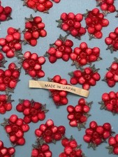 25 Vintage Celluloid Fruit Cherry Cherries Berry Japan Plastic Berries Charms picture