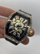 Gold and Black 42mm Bussdown Watch with Leather Strap picture