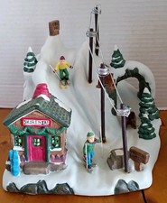 Winter Christmas Ski Rental Mountain Snow Ski Area Tabletop Mantel Decor  picture
