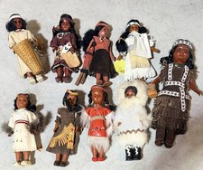 Vtg Carlson Dolls Native American Souvenir Dolls Lot 9 Papoose Eskimo 7” 11” picture
