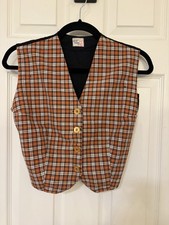 Vintage 1950s Shane Deluxe Uniforms Plaid Vest Union Made Evansville Indiana picture