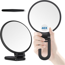40X Magnifying Mirror, Hand Mirror for Makeup, Double Sided with 40X/1X Magnific picture