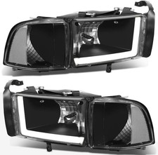 PM PERFORMOTOR LED DRL Black Housing Clear Corner Headlights With LED DRL Compat picture