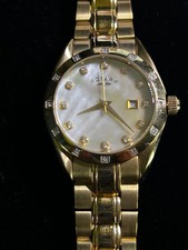 Vintage Rotary Rocks Gold Tone Diamond Accent Watch picture