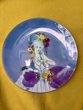 Old Noritake Deco Lady Pompadour Lady Plate Orange Portrait Art Deco Porcelain picture