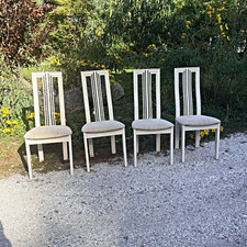 Set of 4 Vintage Italian Postmodern High Back Dining Chairs Tonon Made In Italy picture