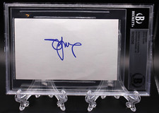 STEVE YOUNG SF 49ERS HOF SIGNED INDEX CARD BECKETT BAS AUTHENTIC SLAB BGS picture
