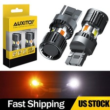 2/4X 7443 Switchback LED Bulbs White DRL/Parking Lights Amber Turn Signal Lights picture