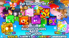 PS99 🐾 Huges | 10x - 100x Random Huges, 1x titanics gold,shiny,rainbow variants picture