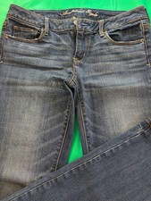 American Eagle Jeans Women Size 10 Blue Denim Long Skinny fit straight Leg picture