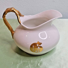 Antique Jean Pouyat Limoges JPL France Gold Over White Pearl Creamer Pitcher picture