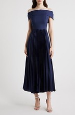 New Hutch Stockton Off the Shoulder Maxi Dress In Navy Size 6 $350 picture